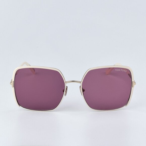 Tom Ford Women BRAND NEW Sunglasses RAPHAELA Rose Gold Violet Square FT1006 32Y - Picture 5 of 10